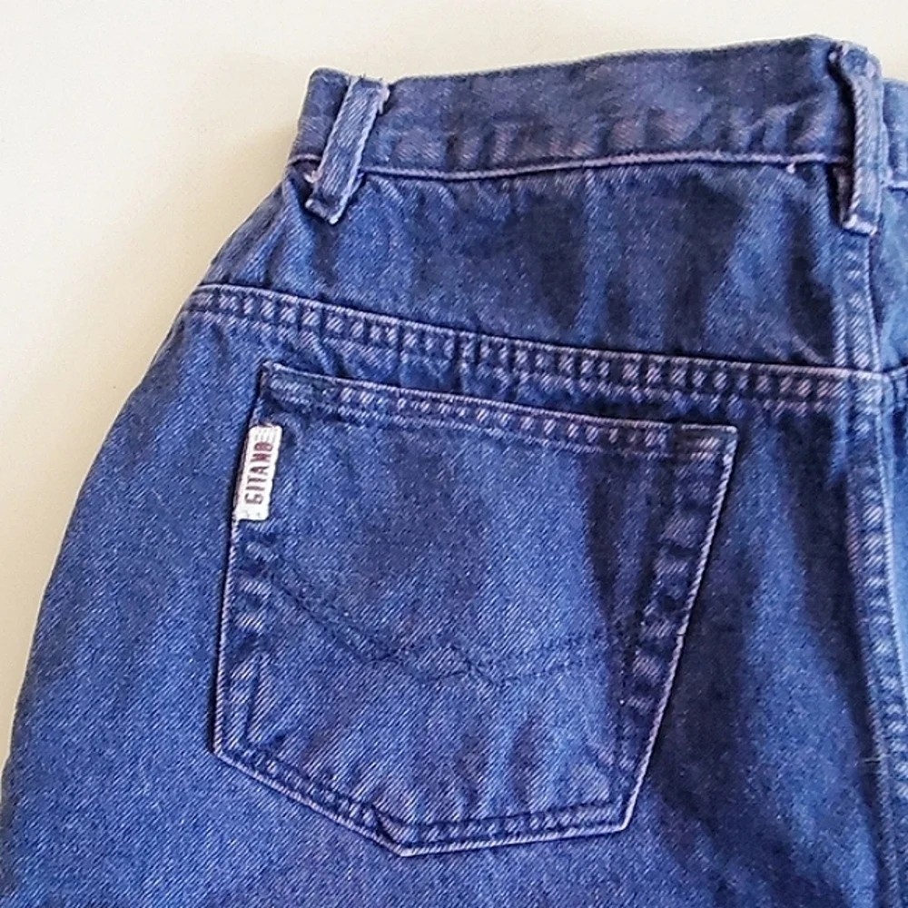 7256 * Gitano Vintage Button Fly Tapered Leg Jeans Purple Size 14 80s - Picture 7 of 11